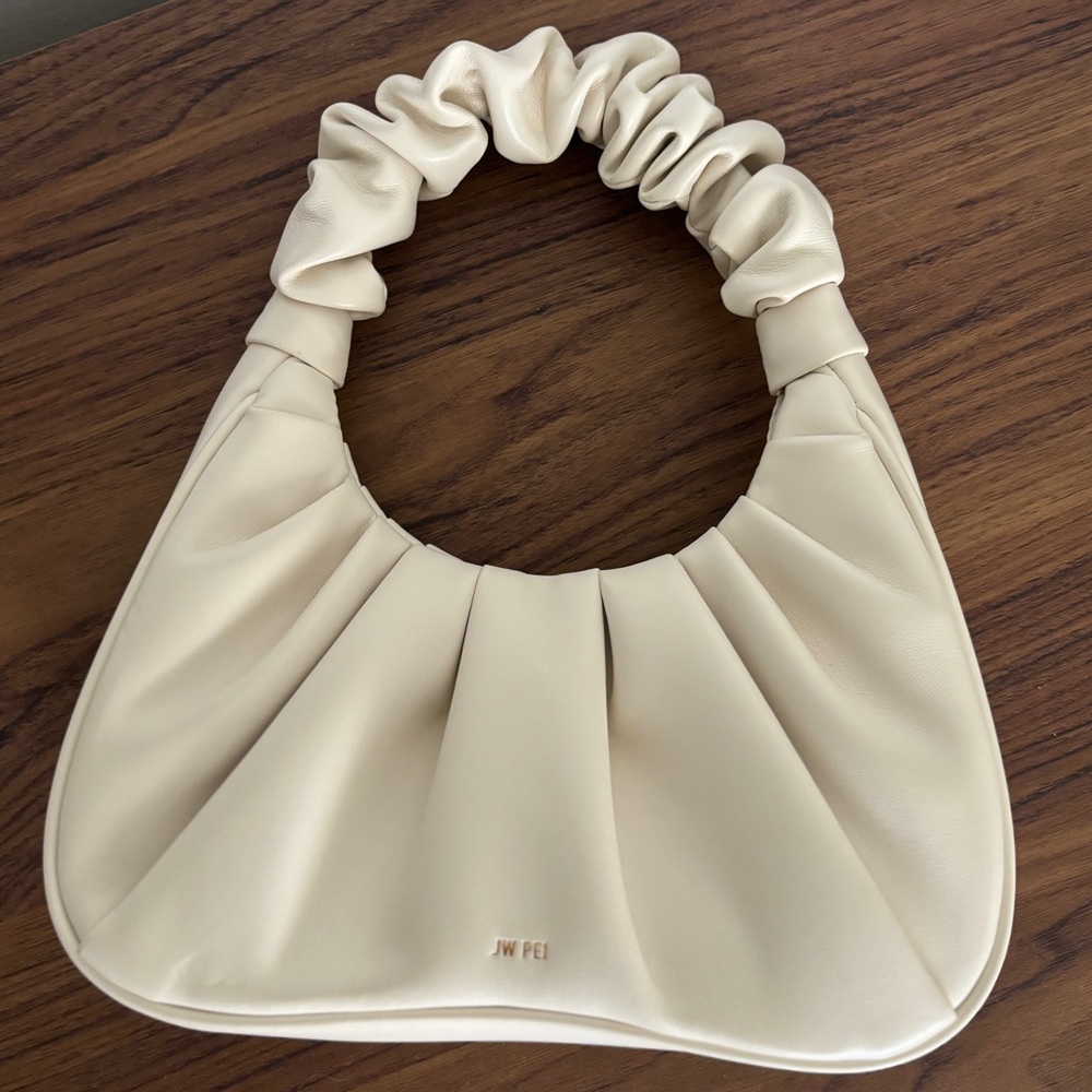 JW PEI Cream Pleated Shoulder Bag
